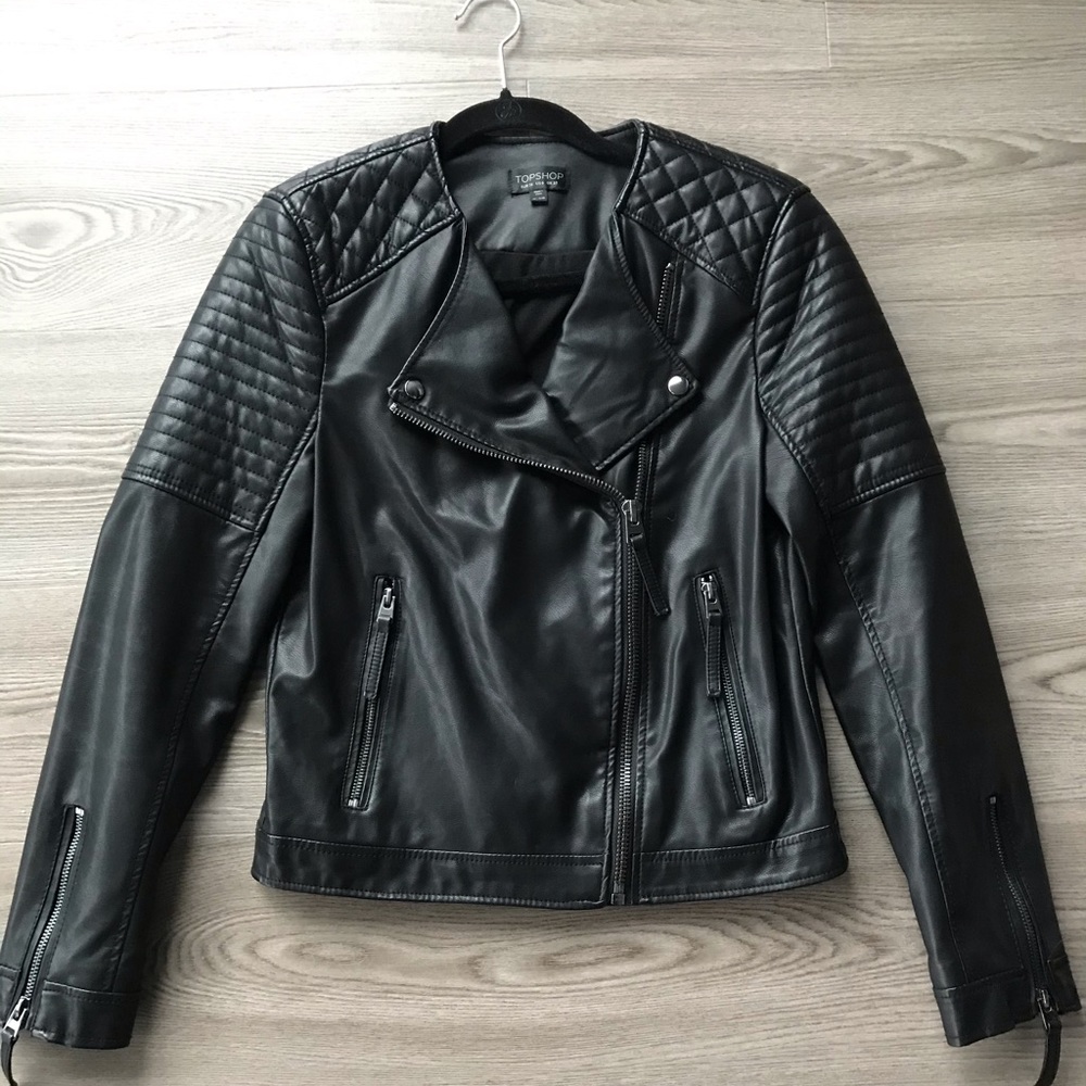 Topshop faux moto jacket